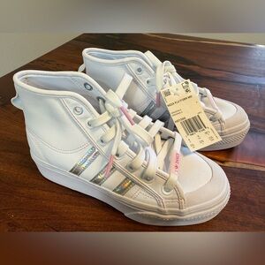 Brand New Adidas Nizza Platform Mid White Women Size 5.5